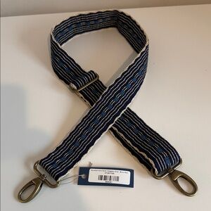 Parker Thatch woven crossbody strap NWT Navy and cream